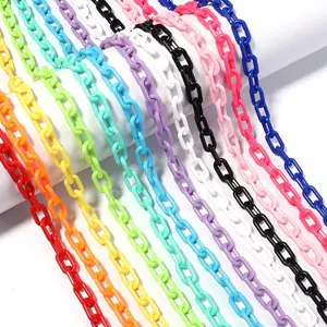 10pcs 50cm Colorful Acrylic Link Chains Extension Chains For Jewelry Making DIY Necklace Bracelet Keychain Bag Chain Accessories