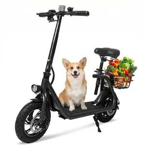 Urban Commute Electric Scooter, Foldable & Portable, 20 Mile Battery Range, Adjustable Seat, Dual Brakes & Practical Storage BasketAdult Electric Commuter Scooter