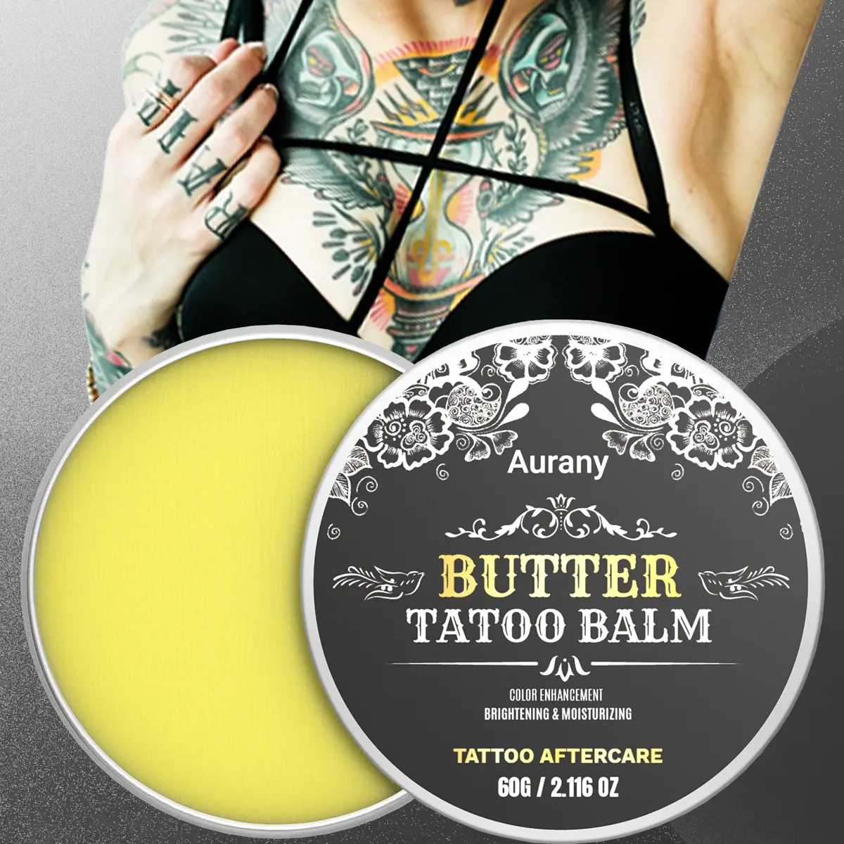60G-Tattoo Nourishing Cream, Tattoo Aftercare Cream, Tattoo Balm, Art Tattoo Supplies, Tattoo Aftercare Cosmetics - Gentle, Non-Greasy, Color Protection & Fade Prevention, Daily Use for New Inked Skin