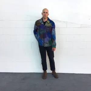 SQUIGGLY LINE PAINTED LEATHER JACKET