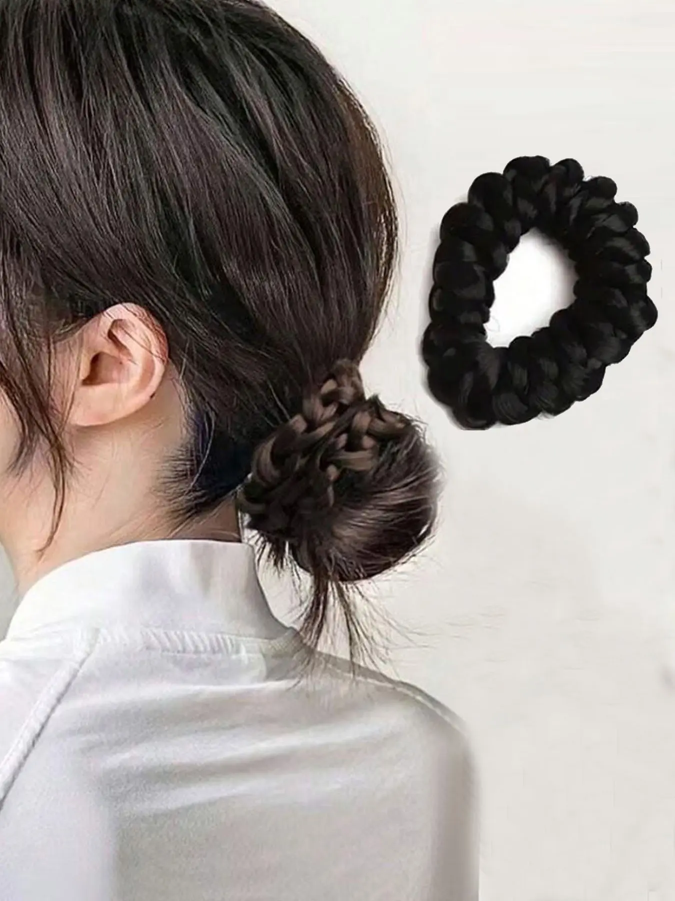 Vintage Braided Elastic Hair Band, Multi-Strand Braided Hair Tie, High Elasticity, Coiled Bun Maker for Women & Girls, Hair Accessory, Durable Plastic Hair Rope, Polyester & Spandex, Women'S Updos, Updo Hair Accessories, Hair Scrunchies
