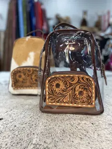 Maisie Mini - Clear & Cowhide backpack