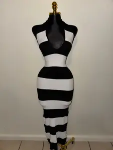 Black & White Stripe Long Dress