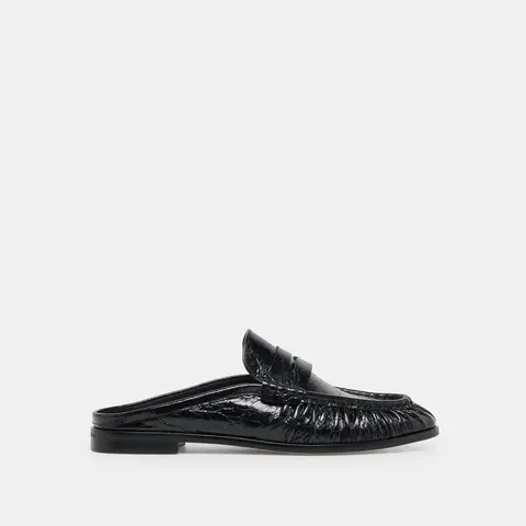 Dolce Vita Women's Classic Genuine Leather BETZY Loafers - Midnight Crinkle Patent Footwear, All Seasons Flats