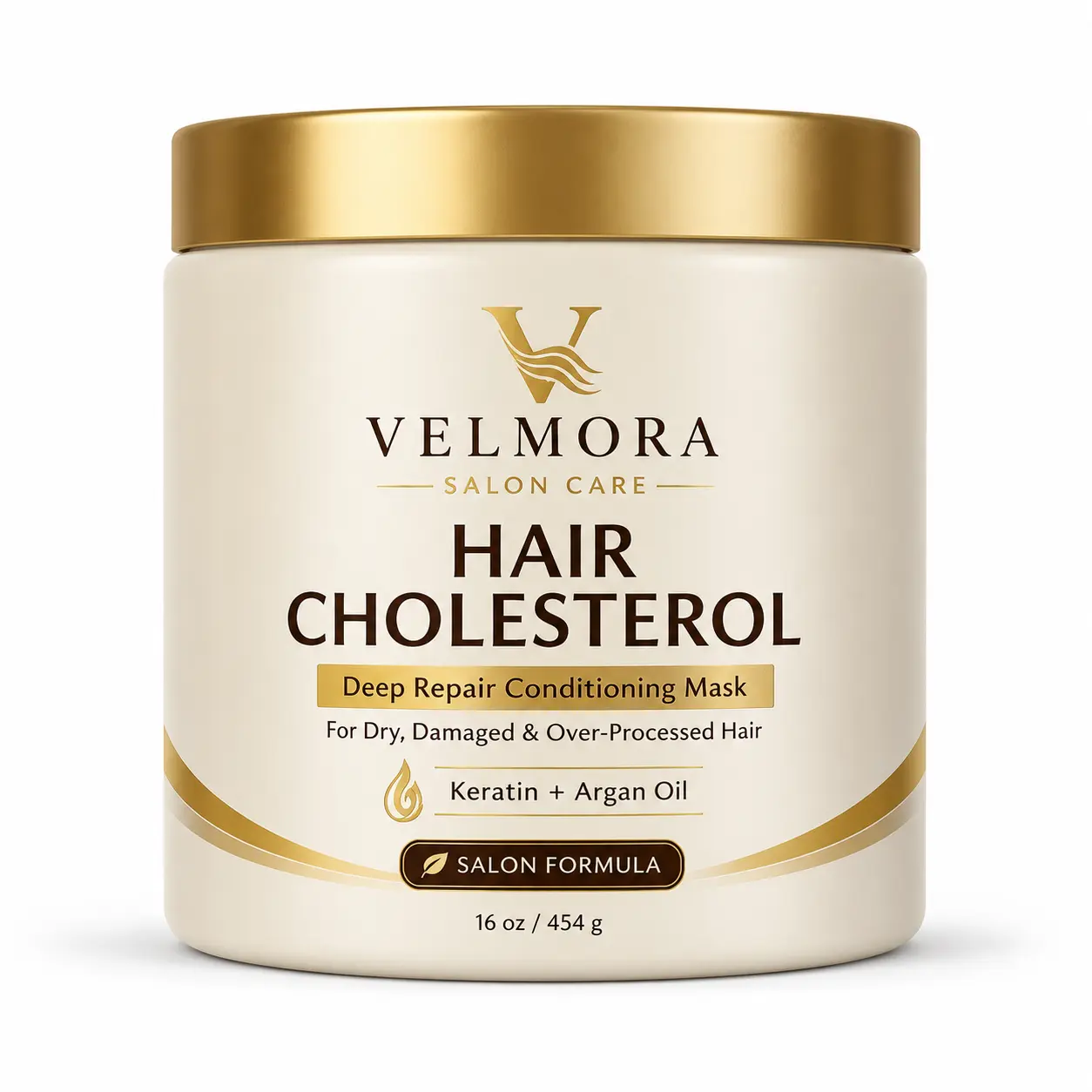 Hair Cholesterol Deep Conditioning Mask for Dry Damaged & Over Processed Hair, Keratin Argan Oil Repair Treatment for Soft Smooth Frizz Control Hair