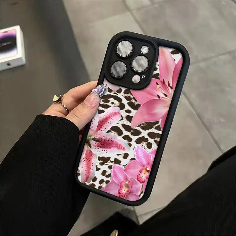 Elegant Leopard Print TPU Silicone Phone Case Cover for iPhone 17 Pro Max,16,16e,15,14 Plus,13,12 Mini,11,Air,X,XS - Straight Edge, Drop-Resistant, Shockproof, Durable Rugged Protection Accessory (2D Printing), Accessories