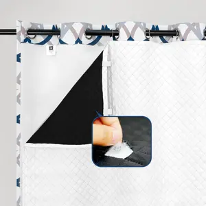 DriftAway Soundproof Thermal Insulated Quilted Curtain Liners for Bedroom Sound Barrier Blackout Cold Heat Noise Reducing Energy Saving Grayish White