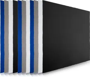 12-Pack Large Microfiber Cleaning Cloths – 12"x12" Oversized Cloths for Glasses, Sunglasses, Electronics, Screens & Lenses, Assorted Colors (Black, White, Gray, Royal Blue)