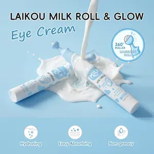 Milk Roll-On Under Eye Cream 15g , Korean Milky Cooling Metal Ball , Reduces Puffiness & Dark Circles , Lactobacillus Rice Ferment Hydrating , Easy Absorbing , TSA Friendly Travel Size , TSA Compliant , Late Night Camping Hiking Essential