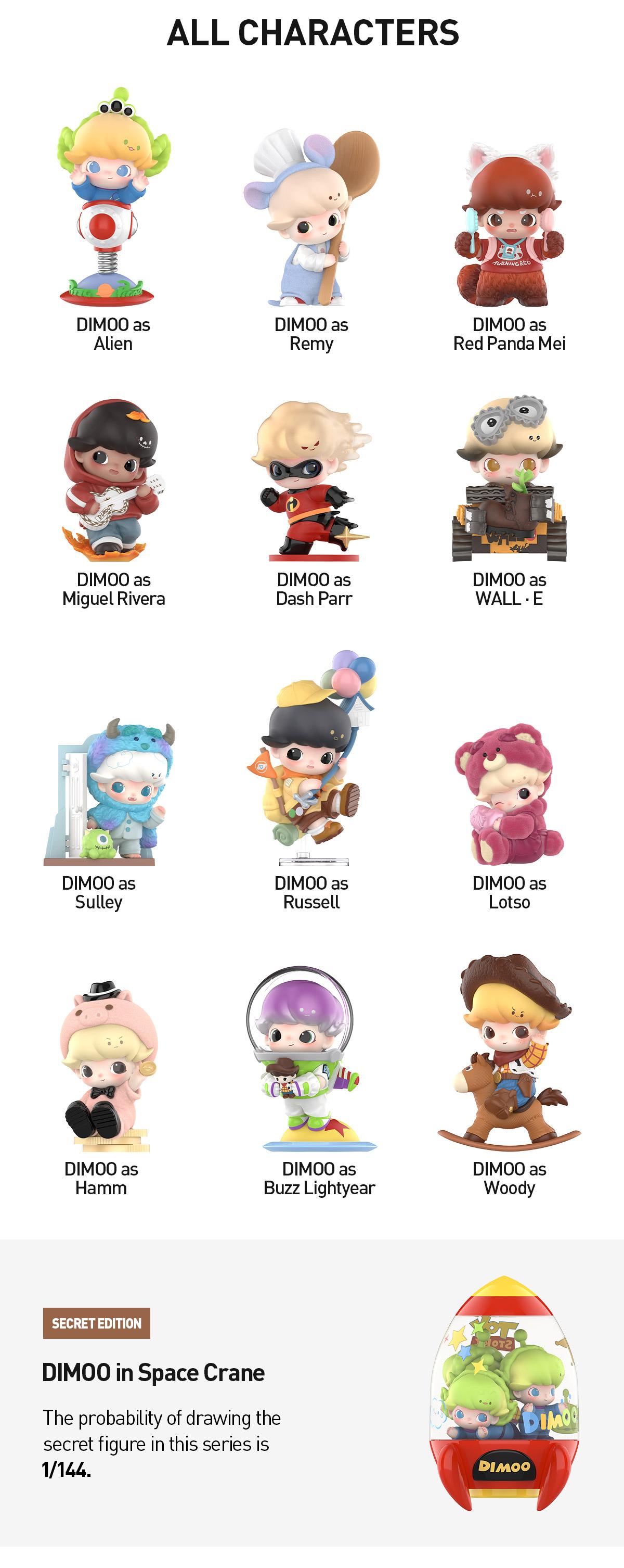 POP MART DIMOO WORLD × PIXAR Series Figures Blind Box Fun Toy