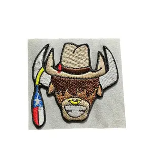 Texas Bull Embroidered Hat Patch