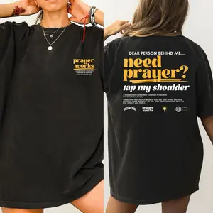 Need Prayer Tap My Shoulder Christian Washed 2 Sided T Shirt, Shirt, Tee, Unisex Short Sleeve Tee