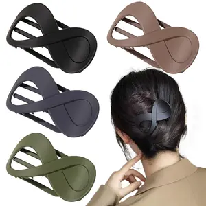 4 Pack French Concord Curved Hair Claws for Women, 3.35 Inch Volume No Slip Grip Banana Clamps for Strong Hold Hair Styling Accessories