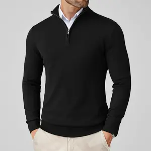 Men's Quarter Zip Up Sweaters Slim Fit Lightweight Mock Neck Pullover Casual Sweaters Half Turtleneck Knitted Outdoor Streetwear