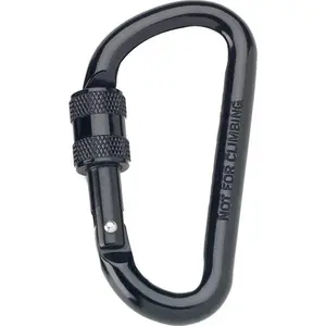 Black - Professional Aluminum Alloy Locking Carabiner - 80mm