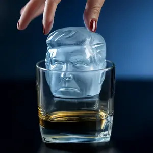 Trump Ice Cube Maker - Durable Silicone Mold for Drinks Shaped Like Donald Trump's Face - Perfect for Parties Gifts or Cool Beverages - Food-Grade Safe Flexible Easy to Clean Utensils