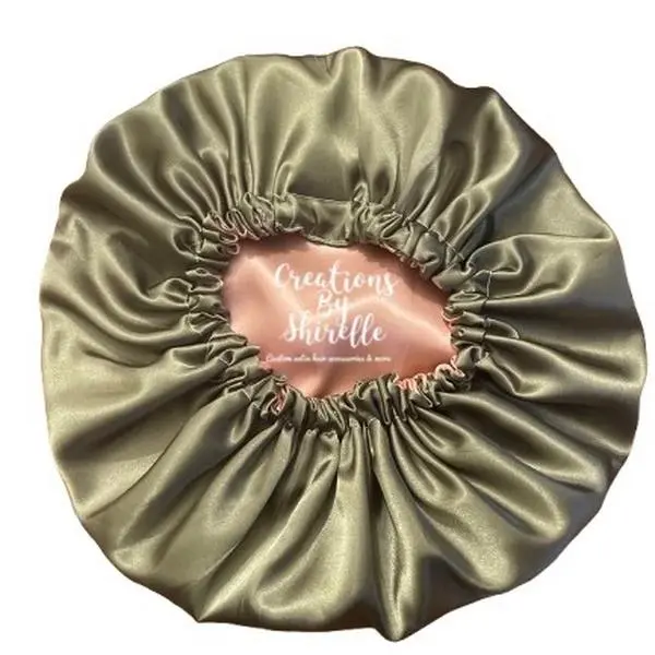 Creations By Shirelle Solid Reversible Satin Bonnet for Hair Protection Against Damage and Frizz Gentle on Hair Moisturizing and Heat Resistant