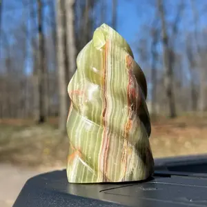 Green Onyx Flame - Polished Crystal