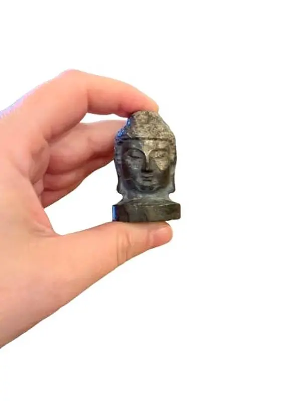 2" Crystal Pyrite Buddha Head ~ Gift Set with Complimentary Selenite ~ 76 grams ~ Statue ~ Zen Home Decor ~ Meditation Crystals ~ Relaxation ~ Crystal Carving ~ Reiki ~ Metaphysical