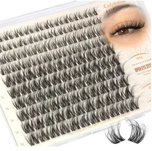 Spider Lash Clusters Breeze Eyelash Clusters DD Curl Cluster Eyelash Extensions Fluffy Spider Lashes Clusters Wispy Individual Lashes Extension Soft Thin Band Cluster Lashes 10-16MM for Natural Look