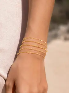 Minimalist Style Elegant Chain Bracelet Set, Stackable Bracelets, Fashionable Jewelry for Women & Men, Trendy All-match & Exquisite Jewelry for Birthday Gift