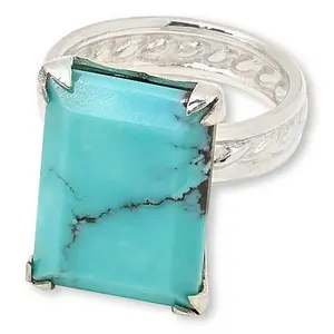 Mine Finds by Jay King Sterling Silver Rectangular Campitos Turquoise Ring