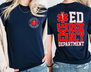 Emergency Department Shirt – EMT Paramedic Tee With Star Of Life, Front & Back Print, Perfect For ER Nurses, First Responders & Medical Staff