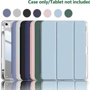 Crystal Clear Case For iPad 5 6 7 8 9 10 11 Air 11 13 inch /Mini 6th 7th gen /Pro 11 12.9 (3rd/4th/5th/6th gen) with pen holder