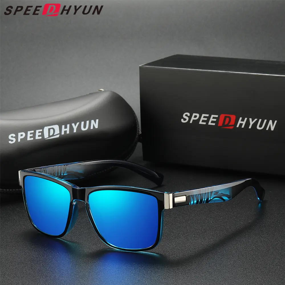 SPEEDHYUN Original Fashionable Hot Selling Square Retro Gradient Polarized Glasses Women Men Design Outdoor Sports 752Sunglasses Classic Shades