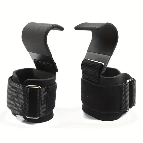 Weight Lifting Hook Grips with Wrist Wraps, Hand-bar Wrist Strap, Gym Fitness Hook, Weight Strap, Deadlift Straps, Pull-ups Power Lifting Gloves, Fitness Exercise Accessories, Fitness Workout Accessories, Strength Training Accessory