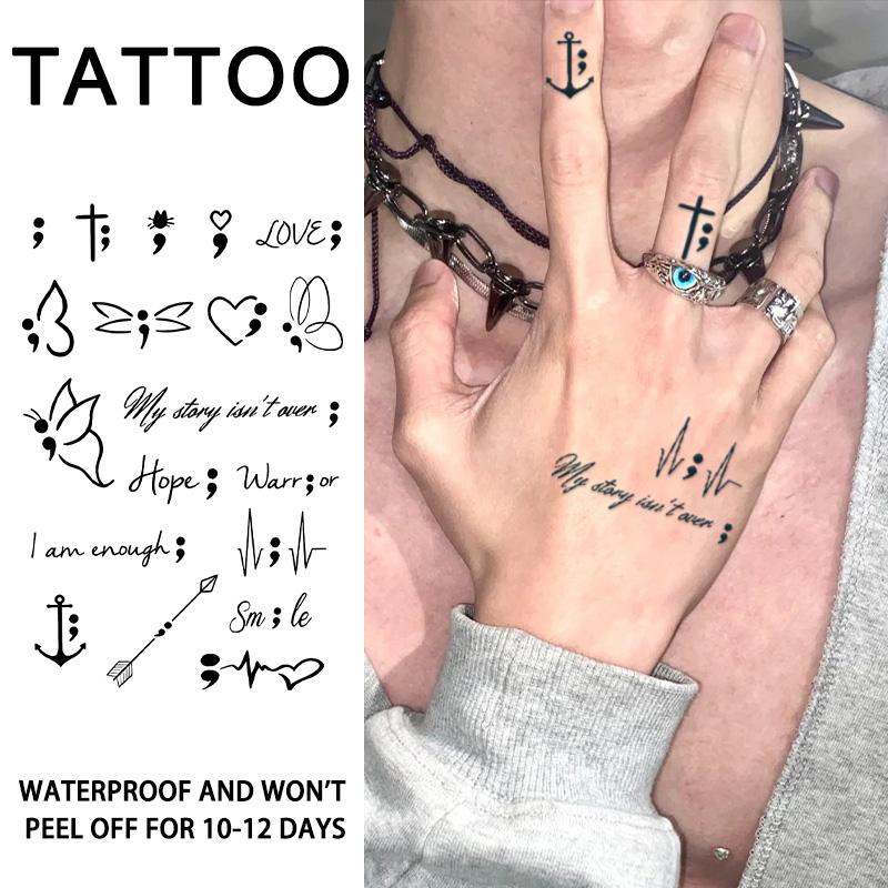 8 Sheets 154 Pcs Tiny Small Temporary Tattoos For Women Men Finger Hands, Cartoon Bohemia Fake Tattoo Stickers For  Parties, Festivals & Halloween,  Bulk Cute Black Long Lasting Vintage Tatoos Neck Cholo,