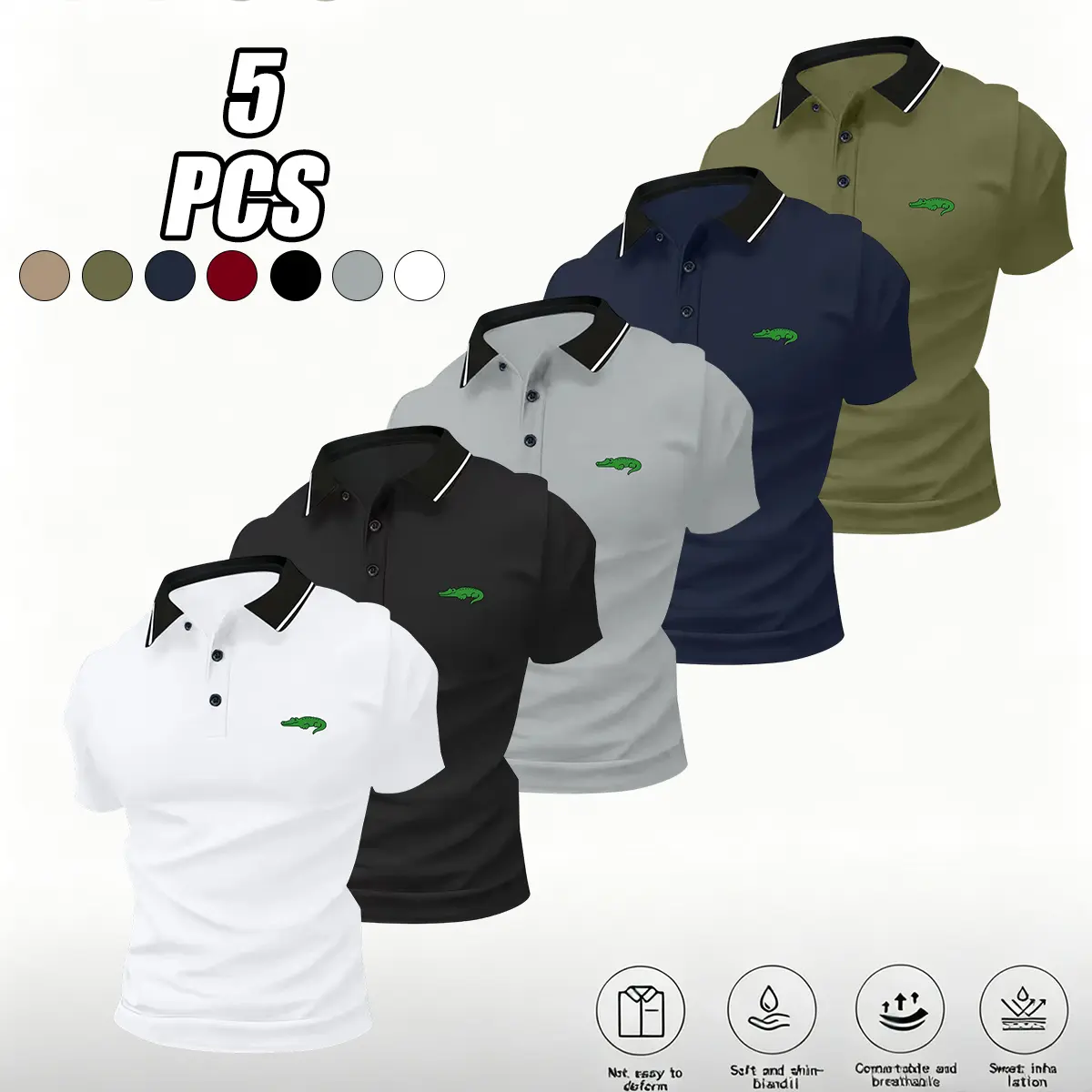 White - Black - Gray - Dark Blue - Green