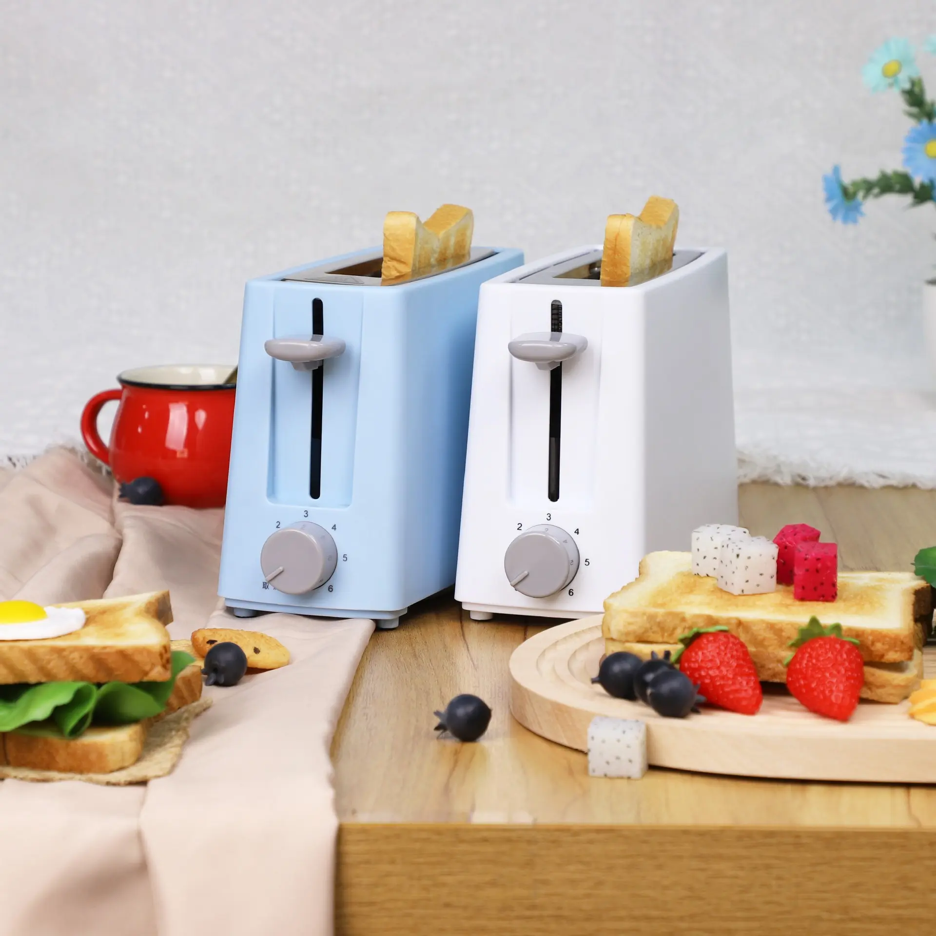 Portable Mini Stainless Steel Single Slice Toaster, Household Compact Bread Toaster for Sandwich & Light Breakfast