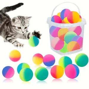 2/15pcs Cat Bounce Balls, Interactive Cat Toy Balls for Indoor Fun, 32mm Colorful Rubber Jumping Balls for Kittens Gift