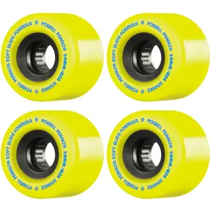 Powell Peralta Skateboard Wheels 59mm G-Slides Yellow 82A Soft Slide Formula SSF
