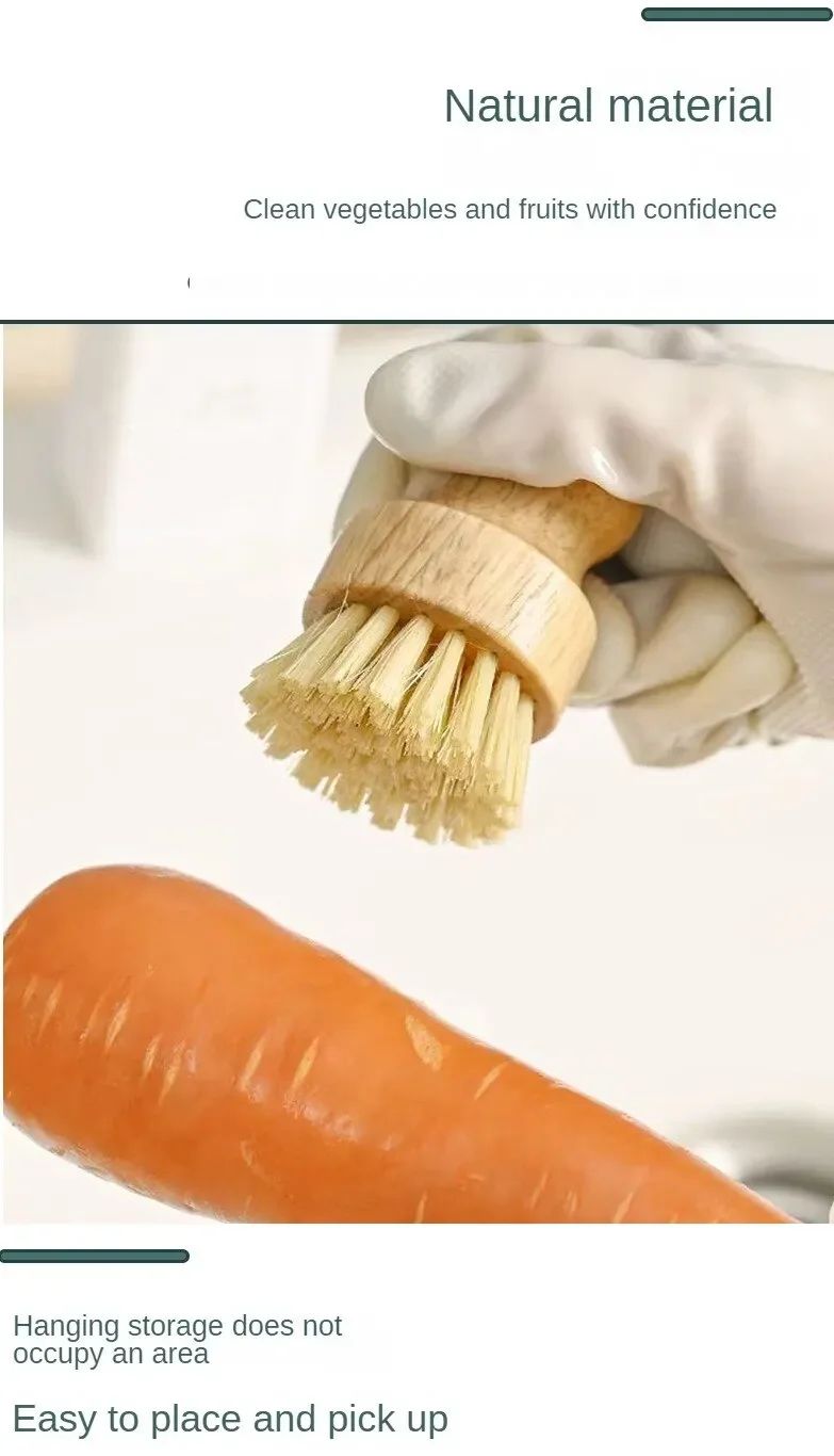 2pcs/set Kitchen Cleaning Brush Wooden Dish Brush with Natural Sisal and Coconut Durable Portable Eco Friendly Zero Waste