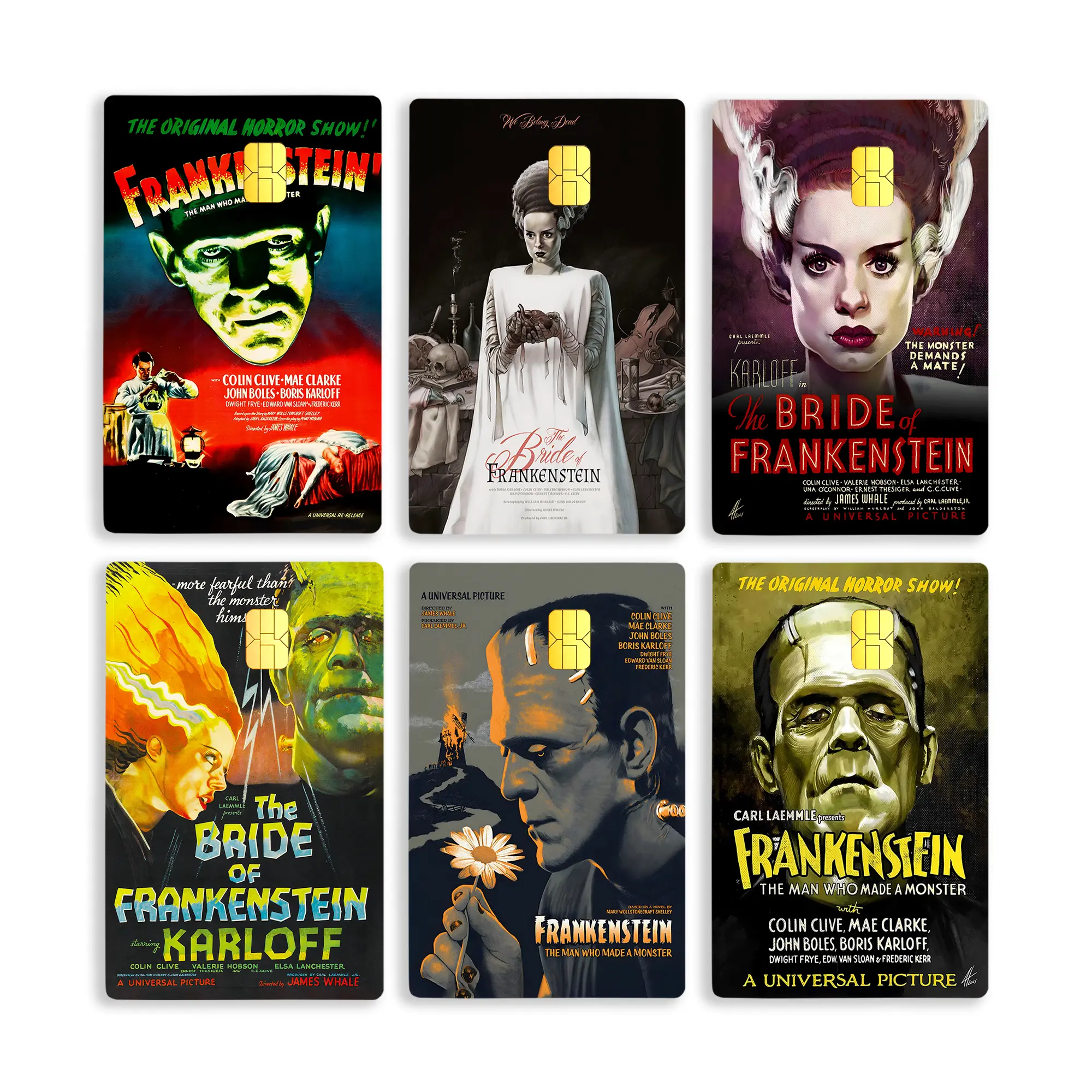 Classic Horror Movie Credit Card Skin | Bride of Frankenstein Debit Card Sticker | Halloween Fan Gift