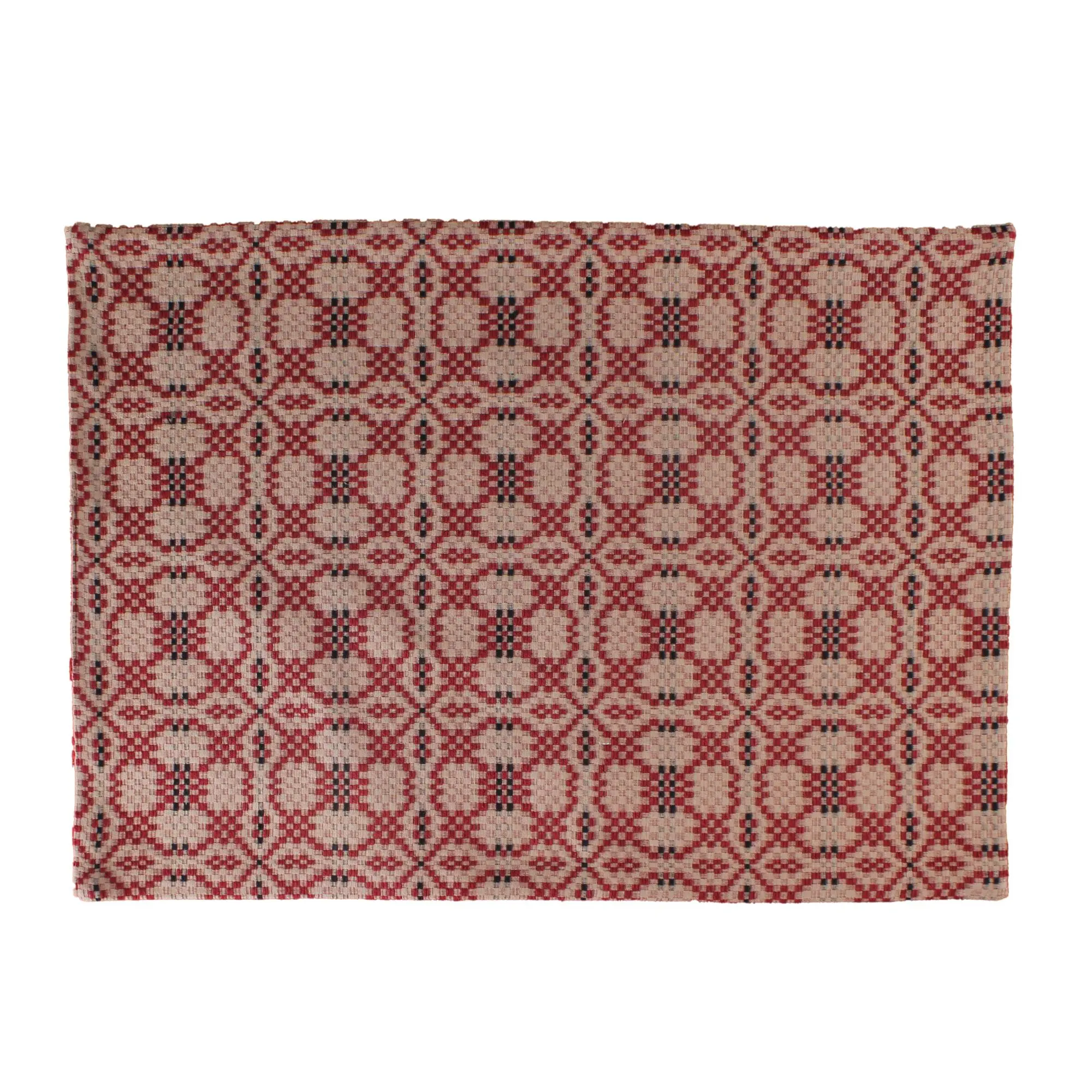 Kendall Jacquard Red Placemat - Coasters, Stylish Tableware with Patterned Design