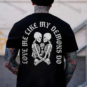 LOVE ME LIKE MY DEMONS DO Skeleton Lover Print Men's T-Shirt