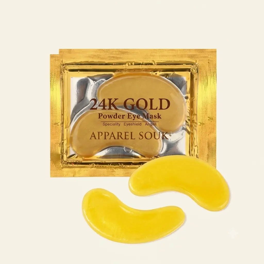 APPAREL SOUK 24K Gold Collagen Eye Masks | Depuffing & Brightening Hydrogel Patches for Dark Circles Daily Evening