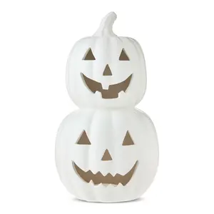Stacked Pumpkins Tabletop Decor, White, 11.25", Halloween by