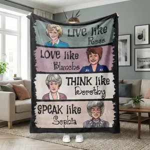 Golden Girls TV Show Blanket Classic 80s Sitcom Nostalgia Fan Merch Thank You Being Friend Squad Gift Soft Flannel Fleece Throw Bed Sofa Decor Dorothy Rose Blanche Sophia