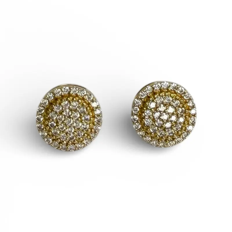 Round Moissanite Stud Earrings in 14-Karat Solid Gold, Elegant Unisex Design with Secure Post Back for Daily Wear, Adults