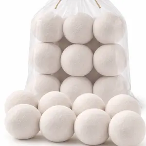 12 Pack Reusable Wool Dryer Balls – Eco Friendly Natural Fabric Softener for Laundry | Anti Static Clothes Dryer Balls for Faster Drying & Wrinkle Reduction