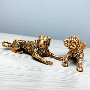 Tiger Keychain Pendant Accessory Pure Copper Antique DIY Decoration Hanging Ornament Trending Gift Item
