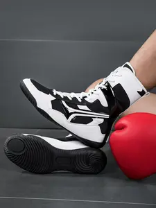 Men's Boxing Training Shoes, Non-slip Wear-resistant Boxing Shoes, Trendy Fashionable Sports Shoes for Boxing & Wrestling Training