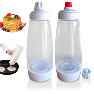 Batter Dispenser for Pancakes Waffles Muffins & Cupcakes – 4.5 Cup Kitchen Squeezer Bottle with Blender Ball, Easy Clean No Mess Heat Resistant Silicone Tool for Home Use, Reusable & Dishwasher Safe