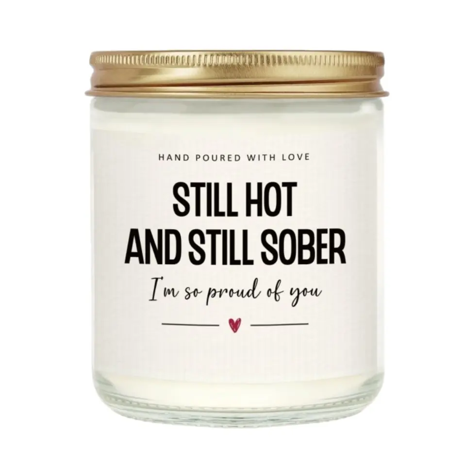 Gifts for Women Men, 1 Year 2 Year Sober Gifts, Best Sobriety Recovery Gift, Sober Celebration, Anniversary, Proud of You Presents for Her - Handmade Lavender Scented Candle, Aroma, Handcrafted Candle Aromatic Candle