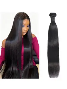 Brazilian Straight Human Hair Bundles, Virgin Hair 1 Bundles Natural Color, Real Hair Extensions, Suitable for Various Occasions, Party & Daily Use