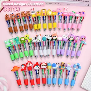 Mini Four-Color Ballpoint Pens, 15/30 Pcs Cute 4-in-1 Multi-Color Pens for Kids, Perfect for Party Favors, Birthday Gifts and School Supplies